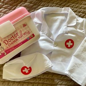 Doctor Medical Play Set Kid Toy Girls Pink Doctor Costume